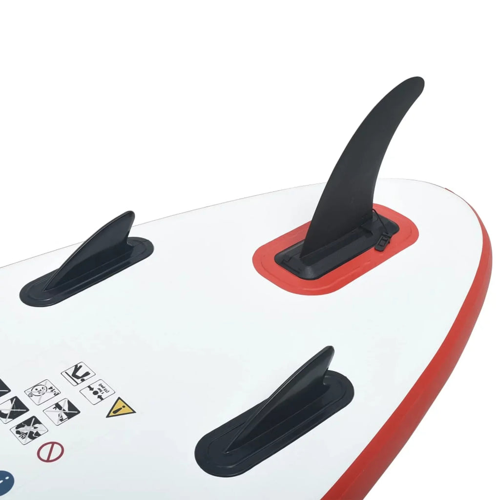 Inflatable Walmeck Paddleboard White and Red Set