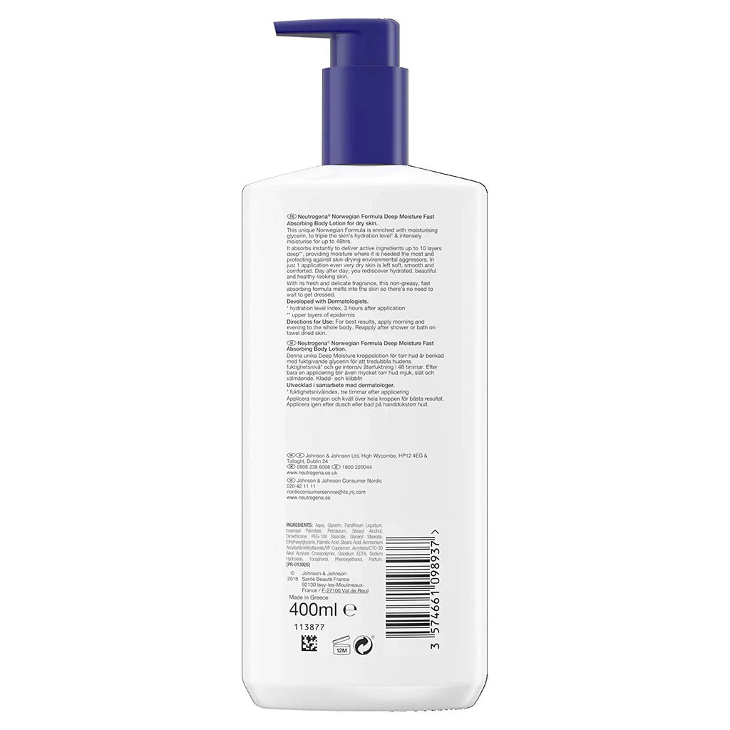deep formula - neutrogena (400ml) skin body dry norwegian lotion moisturiser