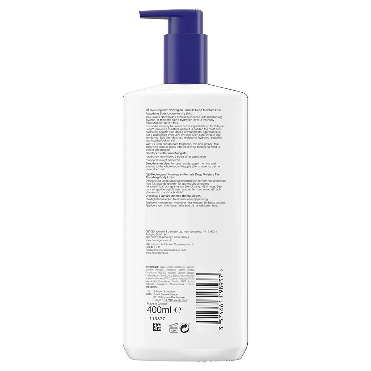 deep formula - neutrogena (400ml) skin body dry norwegian lotion moisturiser