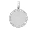 White Memory Diamond Frame 2" 2.2CT Gold Baguette Photo Engrave Pendant