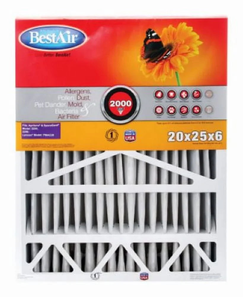 '- Filter Pre-Pleat Pro of x Best Inch 16" Air x BA2-1625-8 8 2" MERV Quantity 25" 6 Air