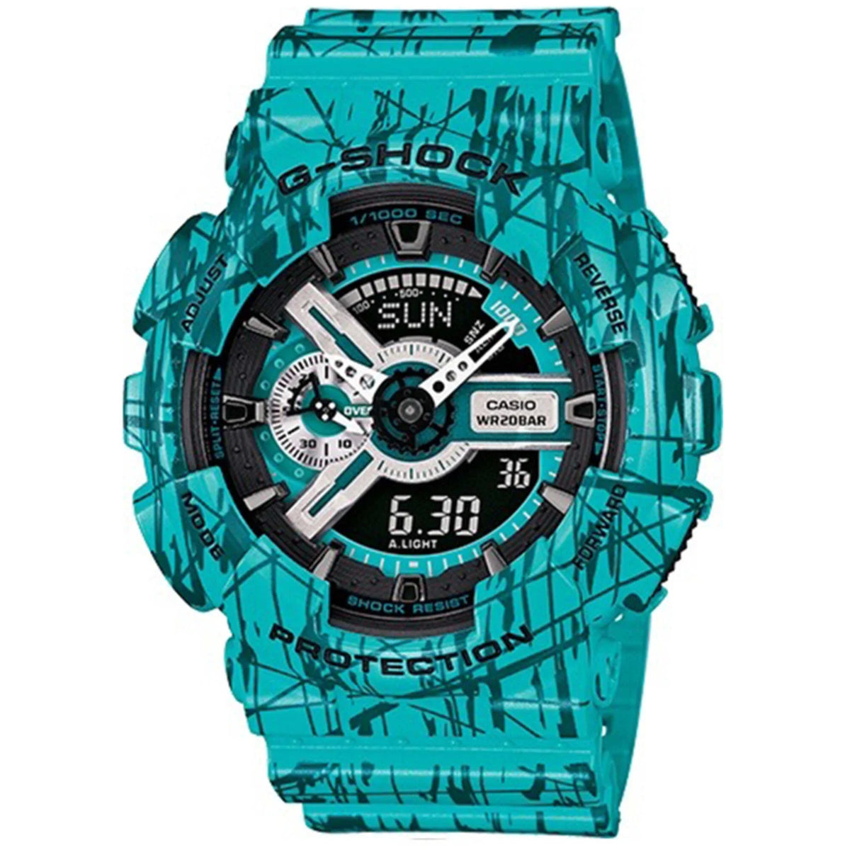G-Shock Designer One Pattern Slash Size Watch - Turquoise GA-110 /