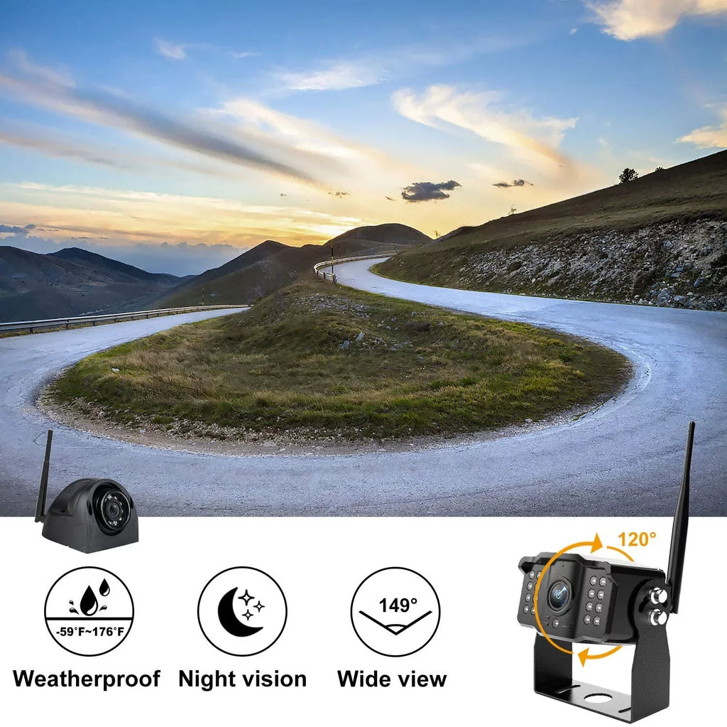Camera with Cam Monitor Button Range Operation Trailer Long Backup Wireless Xroose with RV Camper Digital DVR AHD Motorhome 1080P Touch Dual for 7” Truck Side View CM2 Rearview System Rear Signal