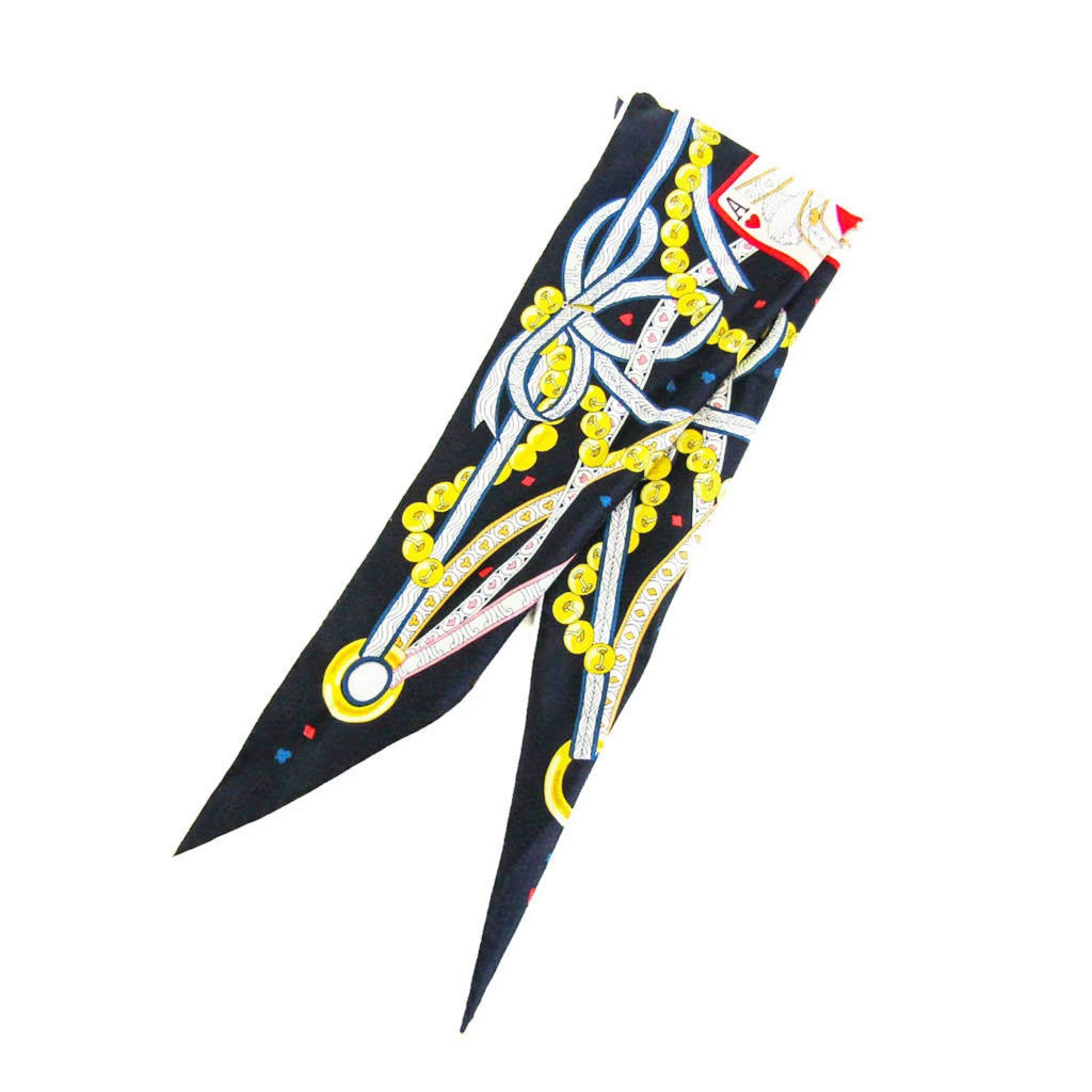 Scarf Women's Multi-color,Navy,White COEUR DE (Good) Silk Hermes LOSANGE DAME Pre-Owned