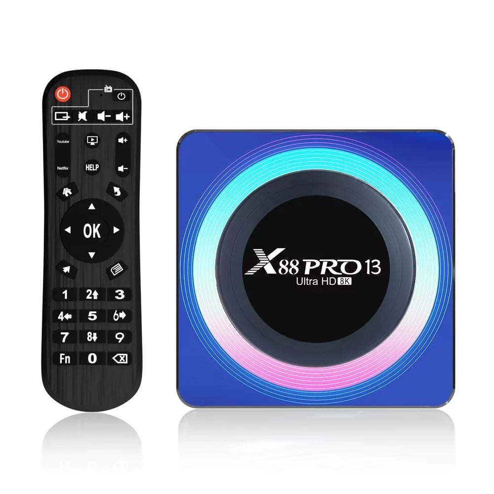1000M TV Dual HD Box 13.0 Android 2.4G/5.8G 4GB Ultra ROM 8K WiFi6 Ethernet BT5.0 RAM 32GB Band HDR10+ USB3.0 Quad-Core