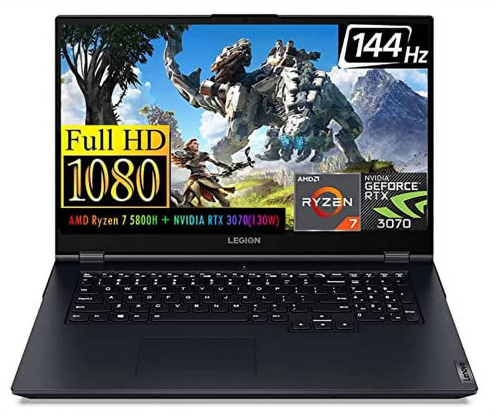 | 7 RTX Gaming RAM Upto Gen 3070(TGP NVIDIA GeForce 6 10 5800H, Type-C, Lenovo 17.3" PCIe 130W), Ryzen 144Hz Vision, SSD) Legion Dolby (16GB Display, Free Laptop, FHD 11 Win 1TB 5 AMD IPS