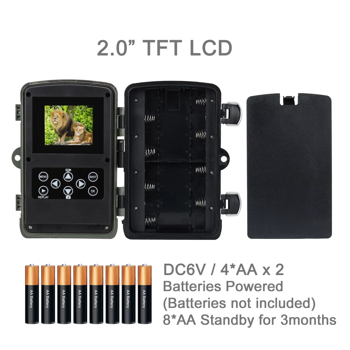 Waterproof TF 32GB Camera Monitors Trail Vision 36MP with Camera IR Trail Hunting LED Card 4K Trail Night Wildgame Wildlife SuntekCam Hunting with HC-812A Monitor