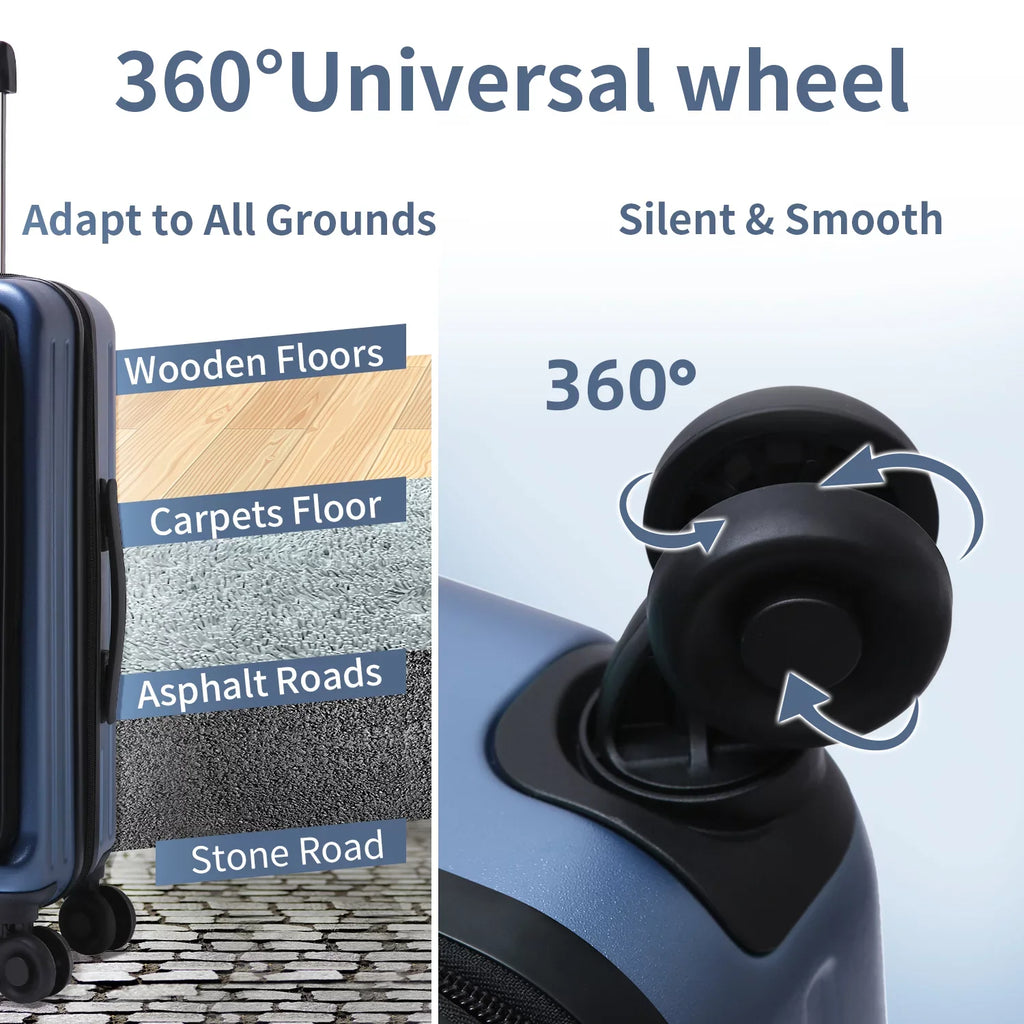 20 Inch Only ABS+PC Expandle, Laptop 20/24 Front with Set, Wheels, 37~41L Lock Pocket & Spinner Luggage 65L, Blue Inch & Hardshell TSA 2 + 20 Suitcase 24 Piece with Ice Lightweight