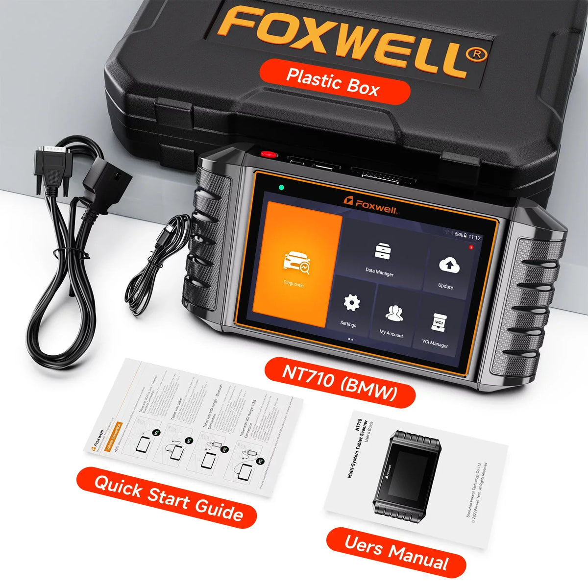 Control for OBDII RR Automotive Bi-Directional Scanner Scanner Services Tool Scan Code Systems NT710 31+ OBD2 Car Diagnostic Tool Test Maintenance Foxwell Active Automobiles Reader MINI All