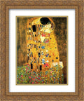 Print Gustav 2x The 15x18 c.1908 Ornate Matted Klimt Gold by Kiss, Framed Art