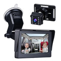 Car Inch Safety Mirror Clear Car View Cameras Monitored Wide Cable 5M Car with Crystal 1080P Length 4.3 Seat Adjustable Mirror Angle Mirrors Long