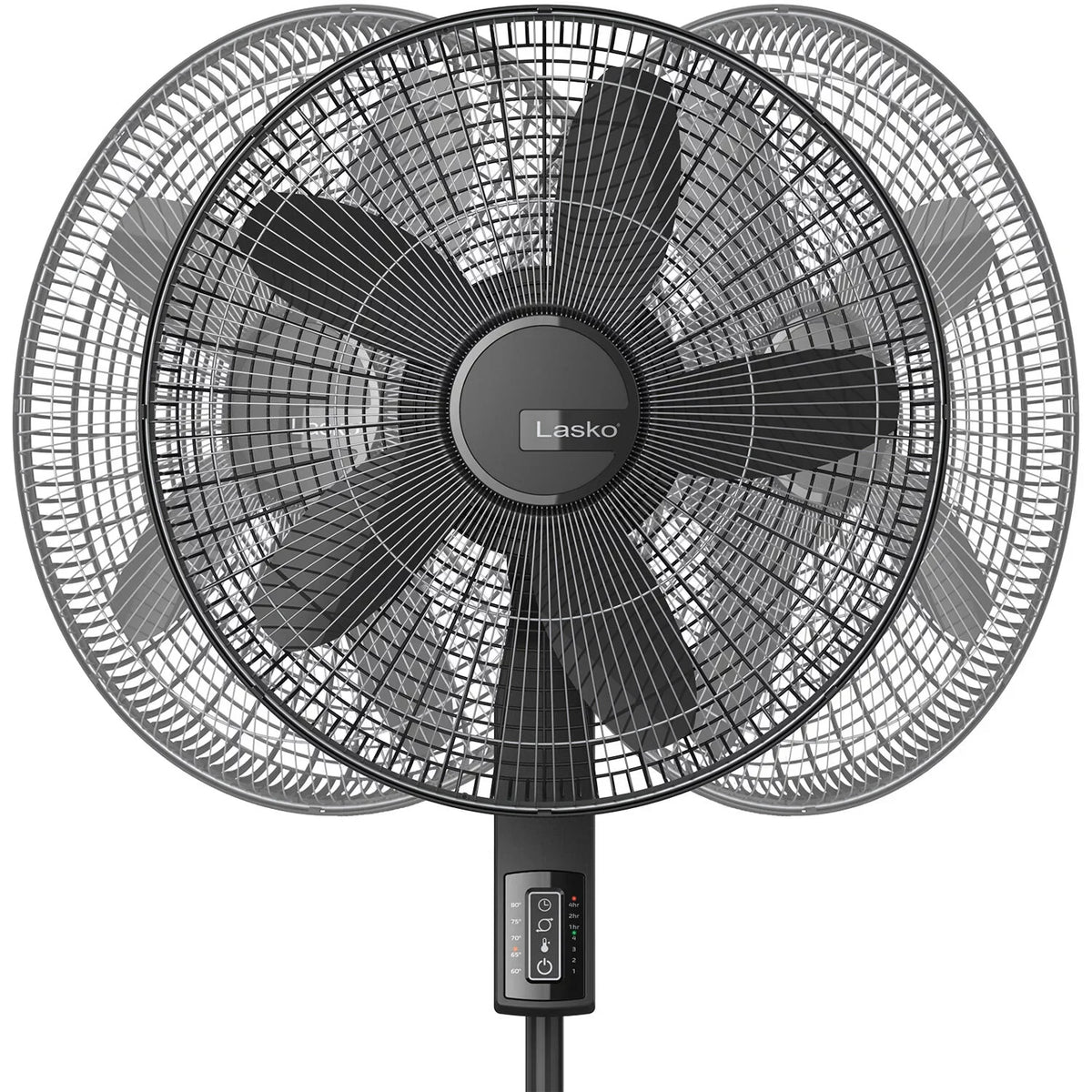 Lasko and with Fan Collection Elite Adjustable Thermostat, Remote Control Black Pedestal Blade Quiet