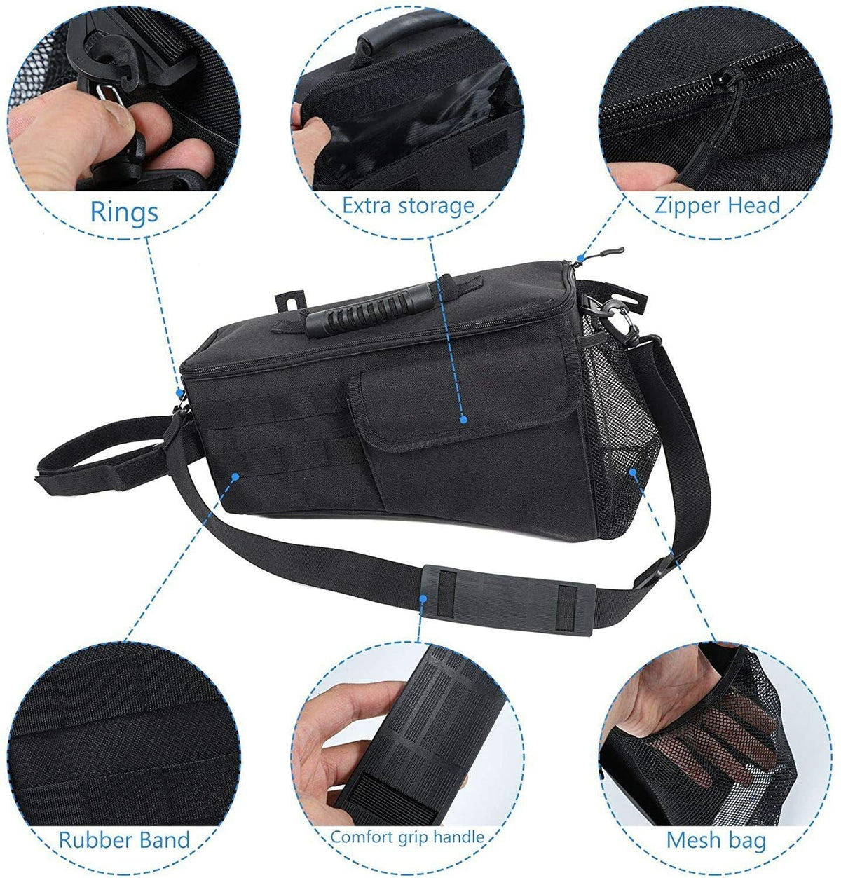 Side Trunk Teledu Bag Rear Black Storage Organizer Pockets