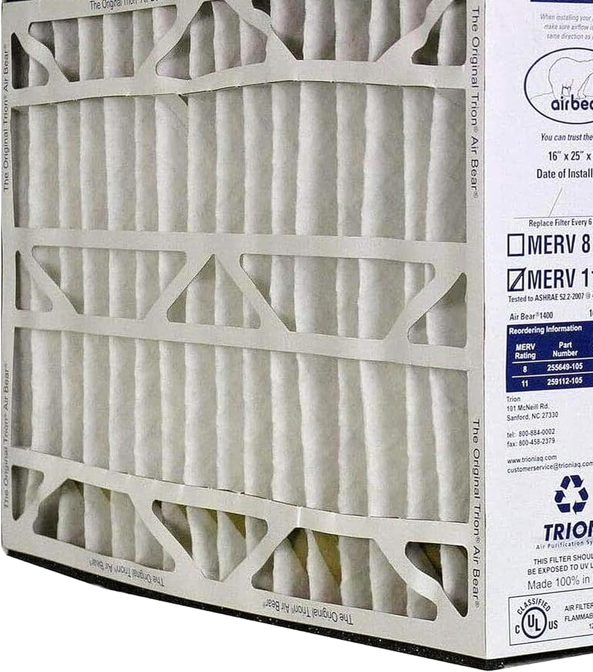 Systems, Purifier for Purification Bear x 5 11 25 White x Replacement Cleaner Pack) Air Air Inch 16 Performance High Filter (3 MERV