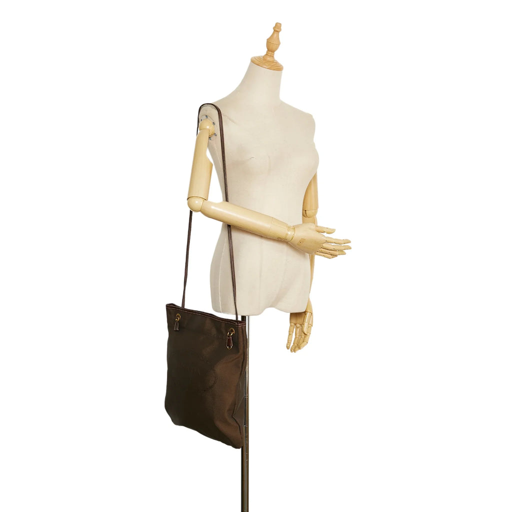 (Good) Unisex Brown Canvas Authenticated Logo Fabric Crossbody Crossbody Prada Pre-Owned Bag Canapa