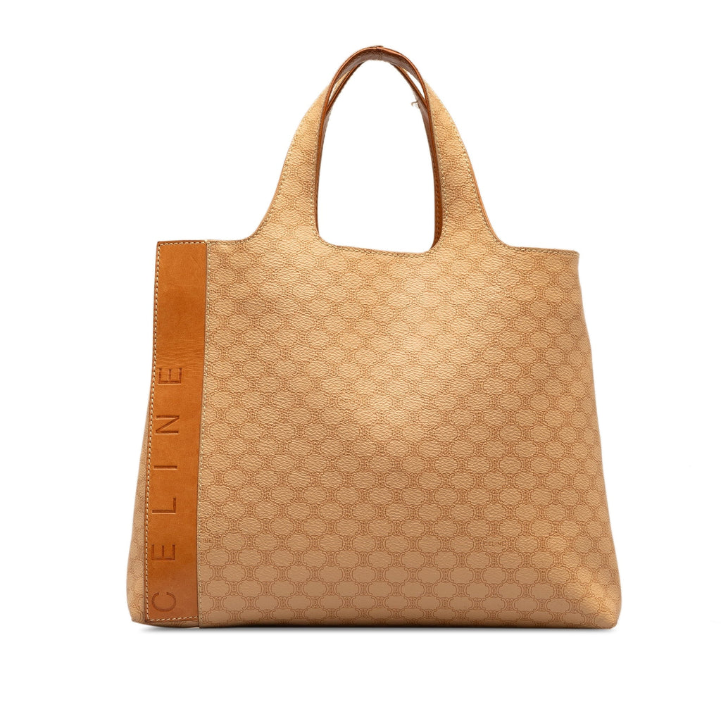Tote Fabric Unisex Canvas Macadam Authenticated Coated Bag Celine (Good) Pre-Owned Brown