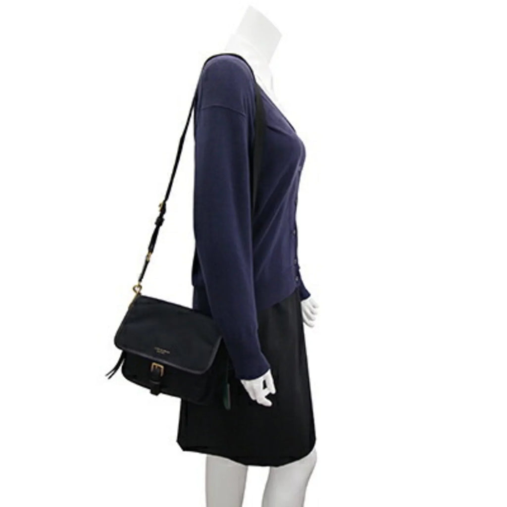 58044 shoulder Burch Pre-Owned Perry ladies black nylon BURCH leather green (Good) Tory TORY bag