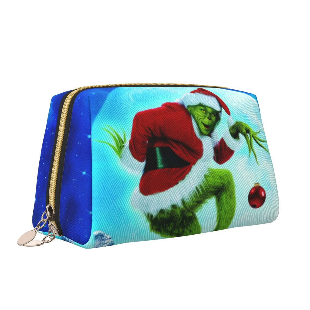 Pouch Grinch Makeup Cosmetic How Bag Storage Christmas Gift Stole The Bag Leather Organizer Portable Purse Travel Toiletry