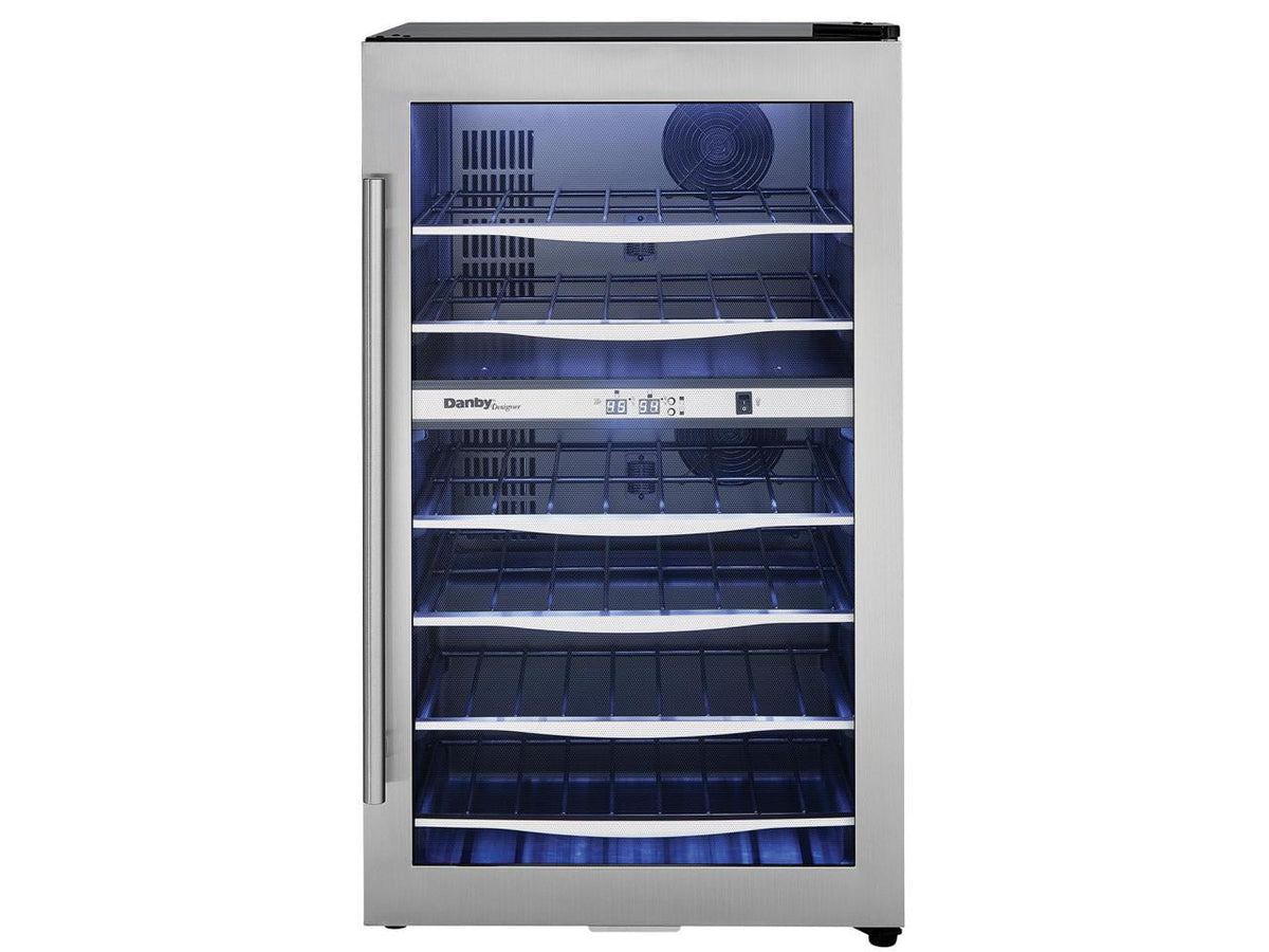 Wine Danby Designer DWC040A3BSSD LED 38 Cooler Light Bottle Refrigerator Compact