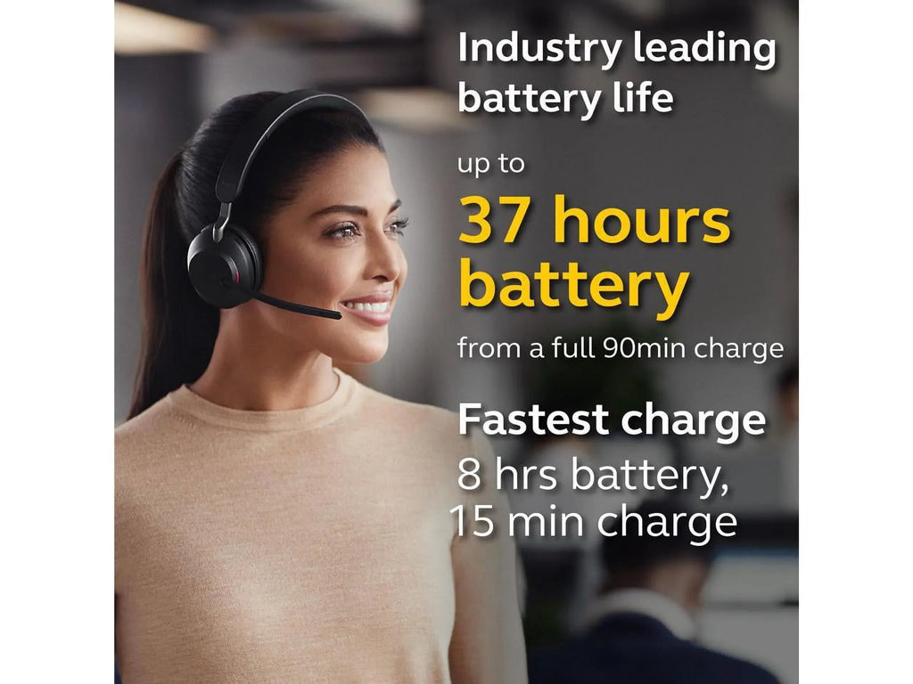 '- MS Charging Headphones Wireless Stand Evolve2 Headset with Black USB-C Mono / 65 Music Jabra
