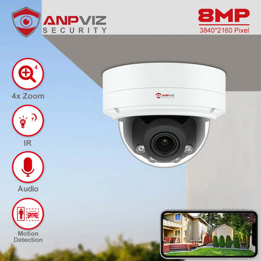 IP66 Human 4X Distance Zoom Mic IP 8MP ANPVIZ Vehicle Built in IR Camera Camera Detection Support H.265 30m