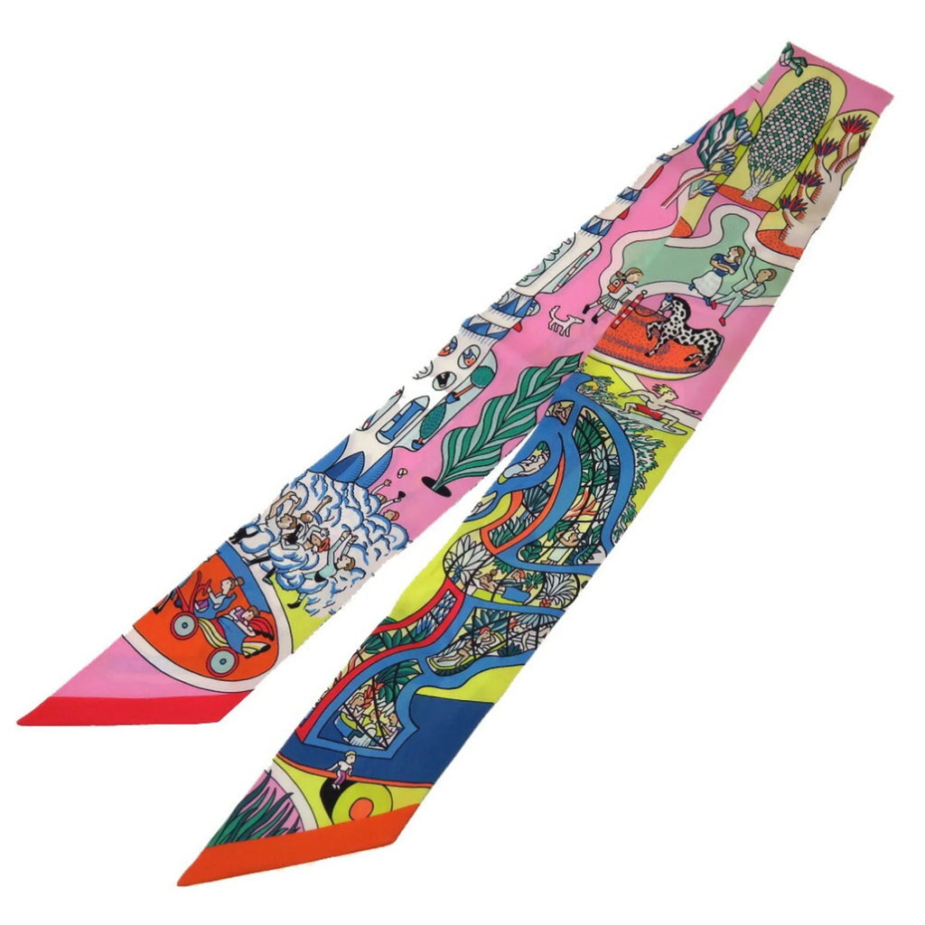 Rose (Fair) Exposition Pre-Owned Scarf Universelle Hermes Twilly Silk
