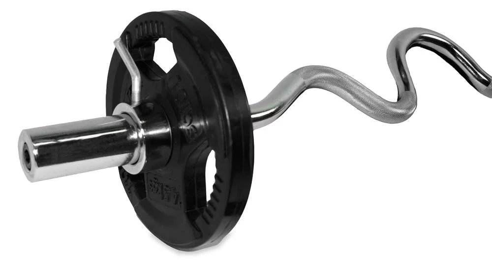 Upper Knurled and Triceps Curl Grip Curls EZ Fitness Arm Hand Body Workout 47" Valor Streel -28mm Bar for