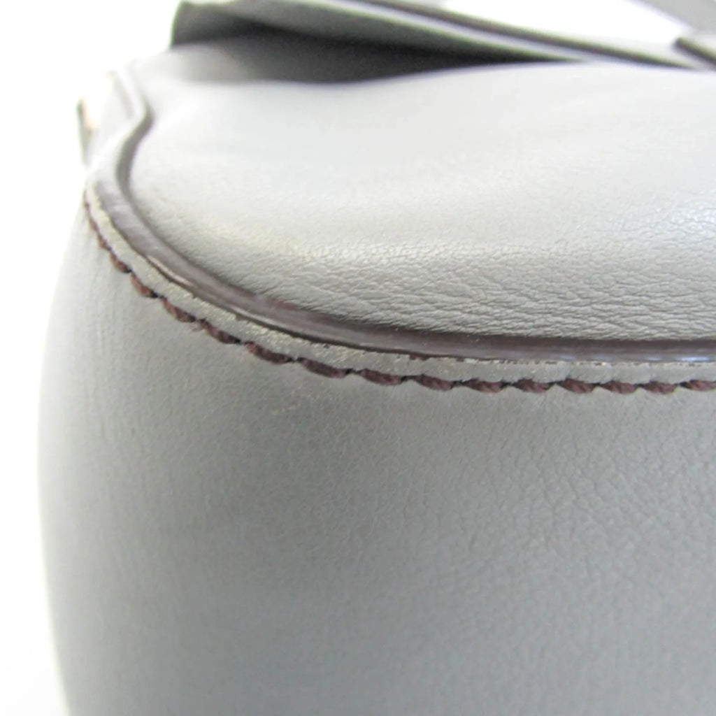 (Good) Bag Shoulder Bucket Leather Gray Women's Mamma Fendi Pre-Owned Big 8BR638