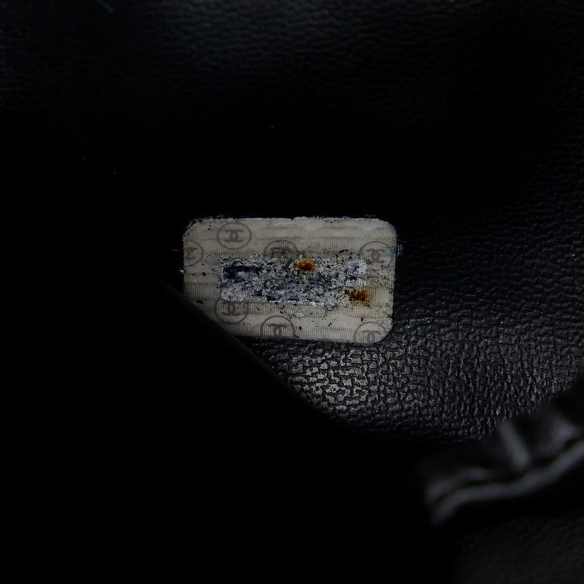 Black Handbag Bag Bicolore Cocomark (Fair) Vanity Pre-Owned Ladies Lambskin