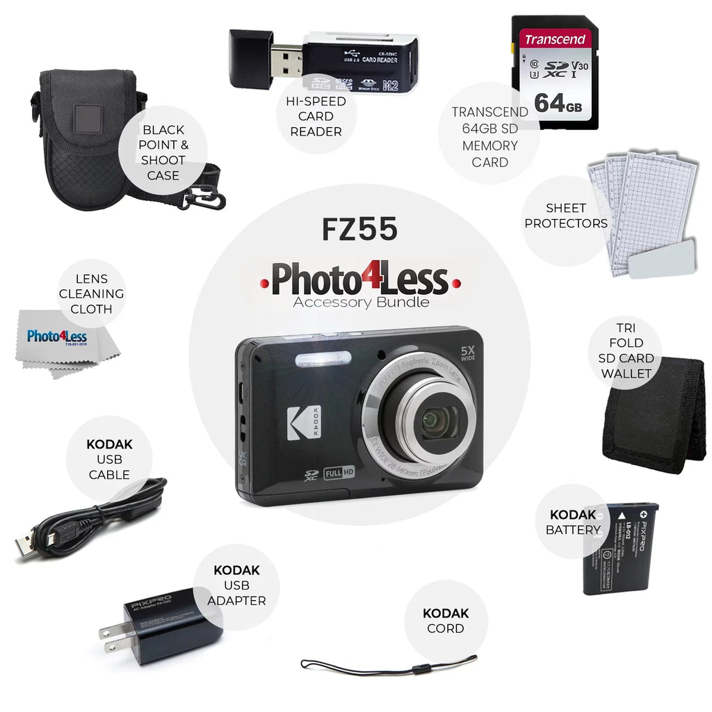 Digital Kodak Camera Accessories (Black) PIXPRO + FZ55