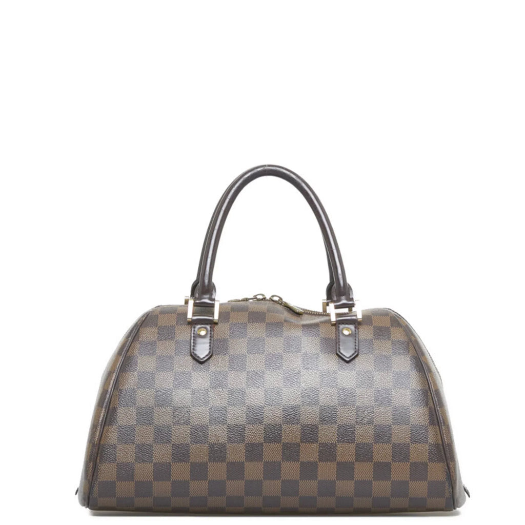 N41434 Ebene MM Rivera Brown PVC Boston Bag (Fair) Women's Damier Leather Pre-Owned Handbag