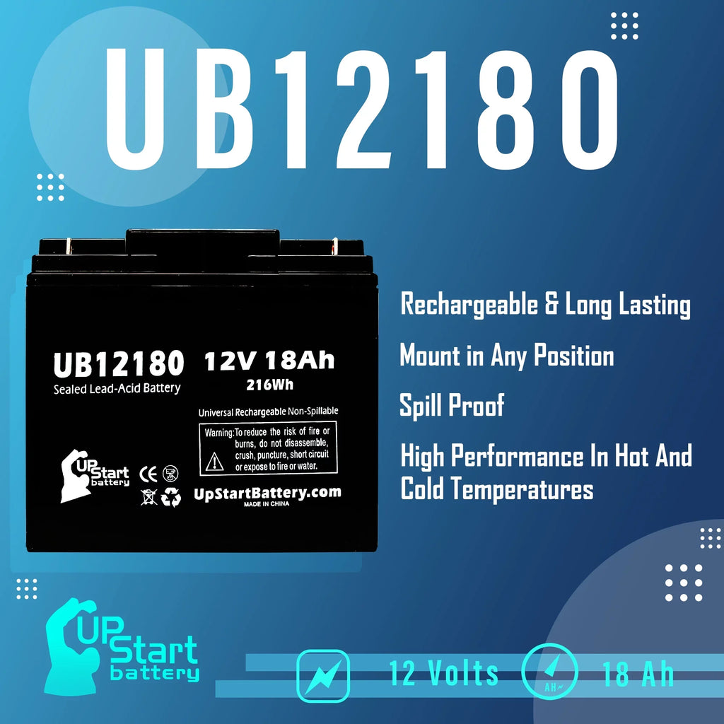 Acid (12V, Terminal, Pack OF CSB T4 Battery - Universal Battery Lead BATTERY Replacement SLA) 18Ah, 18000mAh, Compatible UB12180 - 3x AGM, GP12170 Sealed AMERICA