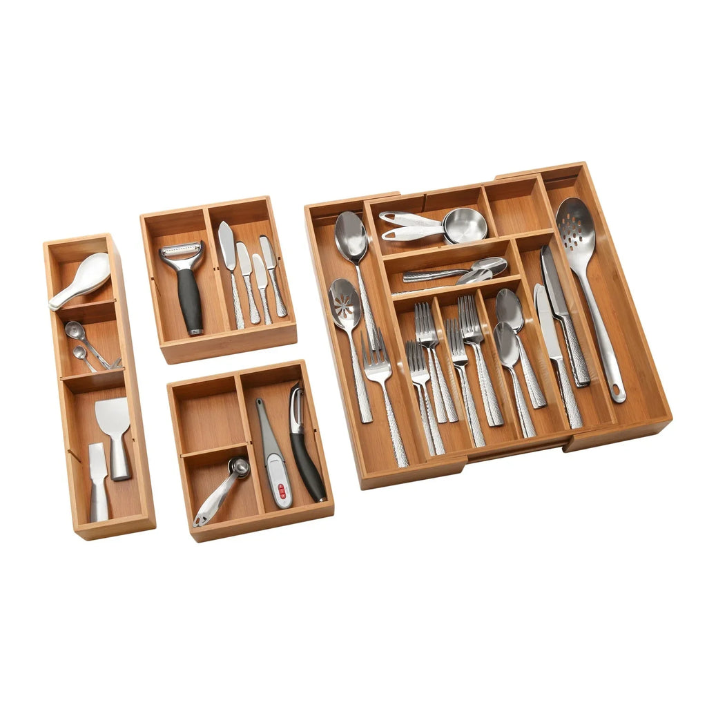 Drawer Expandable Set Classics Organizer 4-Piece Bamboo