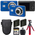 Camera FZ55 +Tripod PIXPRO Extra Digital Case + Battery + Kodak Kit -64GB (Blue)