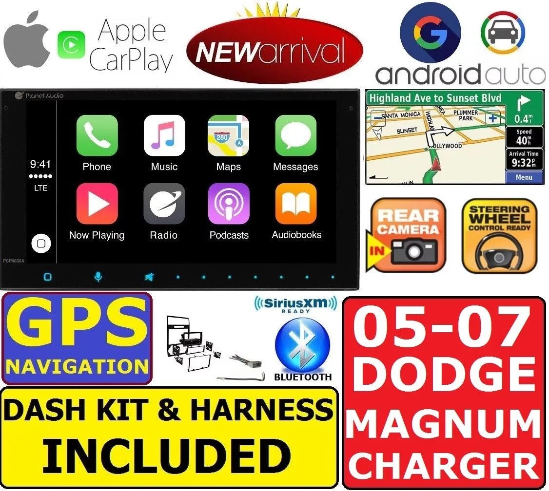 AUTO NAVIGATION GPS CHARGER CARPLAY 05-07 ANDROID MAGNUM DODGE SYSTEM