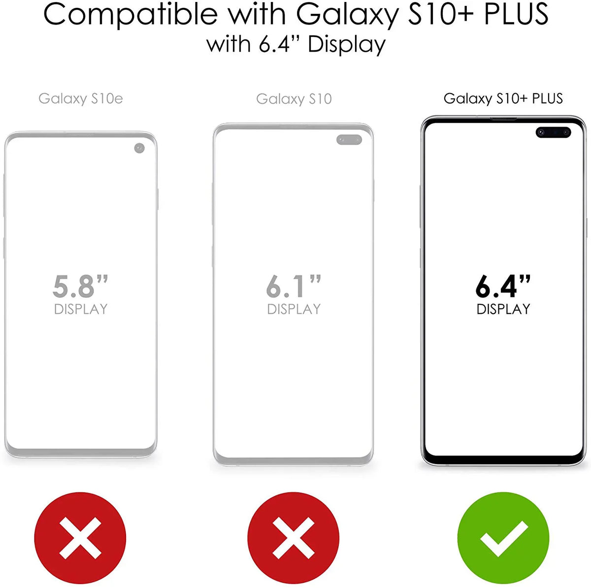 Back S10+ Screen for Glass Go Case Diving - PLUS TPU Galaxy Shockproof Girls DistinctInk Protector Tempered Acrylic Bumper (6.4" Scuba - Real Hybrid Clear Screen)