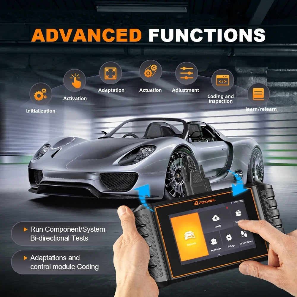 Scanner Code Service Scanner Auto Analyzer Control Bi-Directional 30+ OBD2 Scanner NT710 Automotive Scan Scanner Automotive System Diagnostic Reset Full Wireless Foxwell Reader Tool Car Automotive