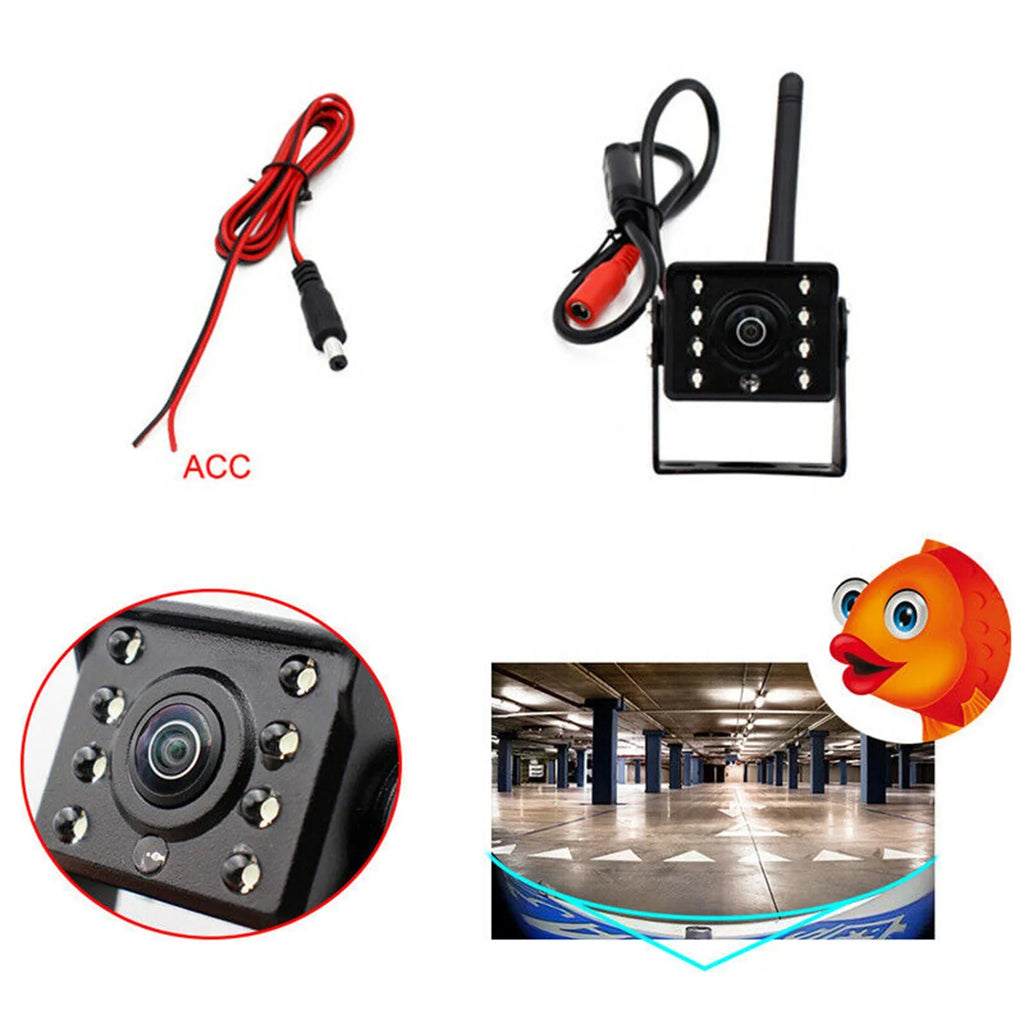 HD Automobile Waterproof Backup Monitor Wireless ~36V Camera Night LED View Car Reverse Bus Rear Eccomum WiFi Truck IP67 Reversing Wireless Camera, Vision