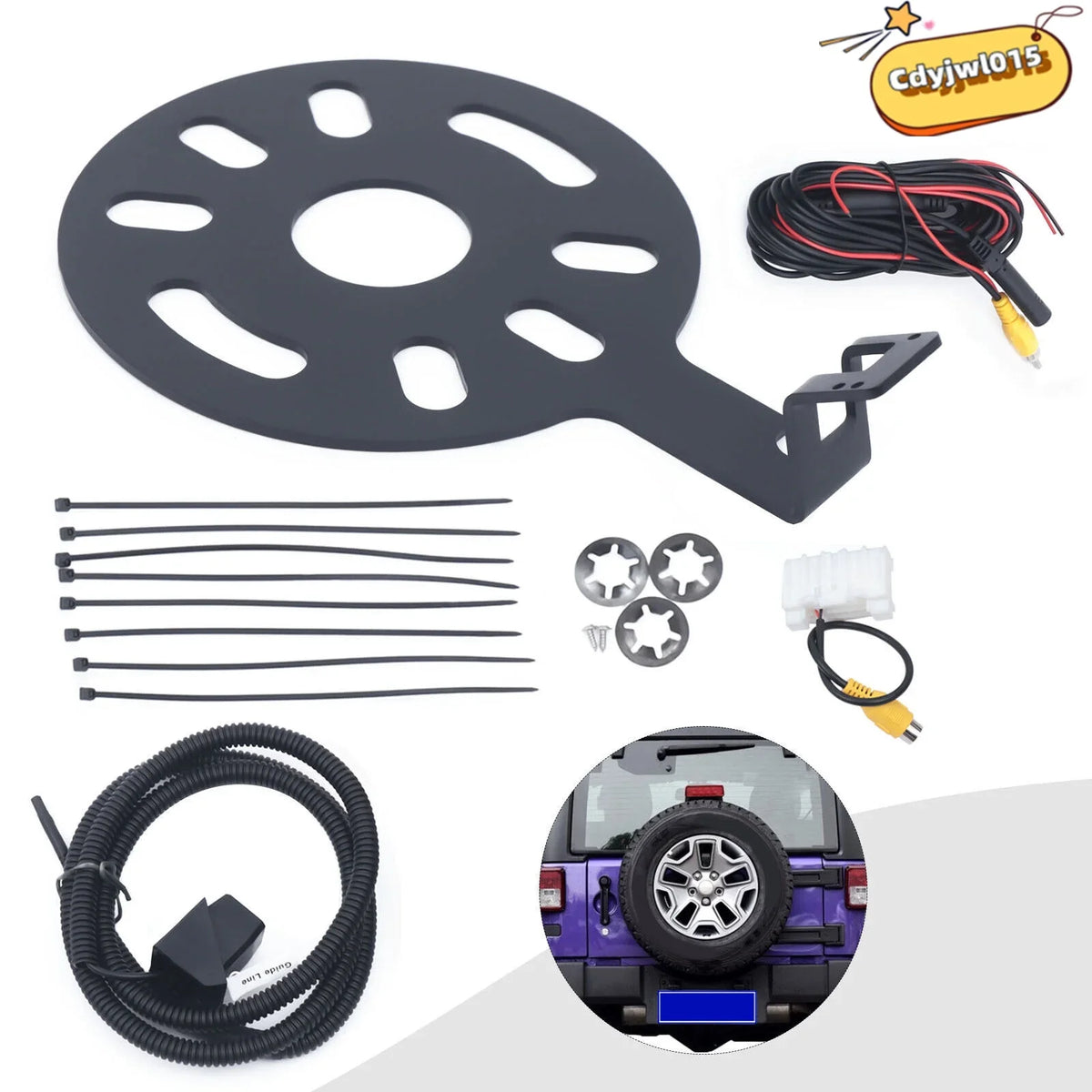 Camera Jeep Wrangler Backup Backup Mount View 12V Tire Jk Spare Rear 2007-2018 for