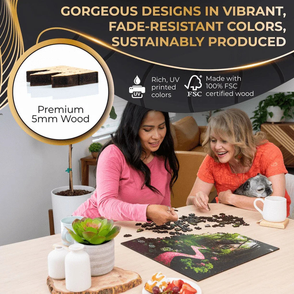 Premium Wood Cut Blooming Pieces featuring Wooden Adults Path Jigsaw Precision Puzzle Shaped for 500 ZenChalet Uniquely
