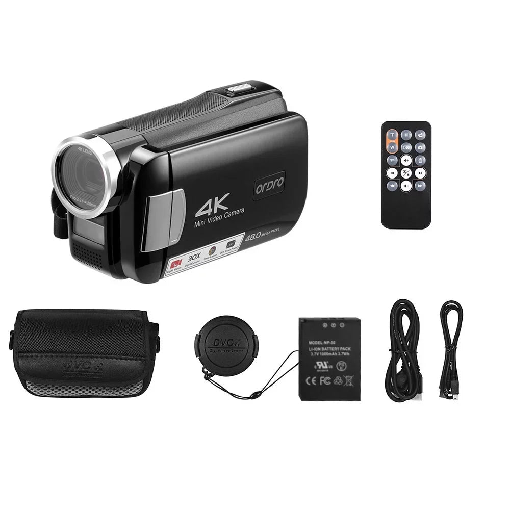 GoolRC with Zoom Battery Inch Touchscreen DV Digital 30X 3.0 Digital IR Carry Video 4K Bag AC2 Control Remote Recorder IPS 48MP