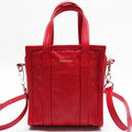 Red (Good) Shoulder Leather Ladies Pre-Owned Bazaar Handbag Bag BALENCIAGA XXS Shopper Silver