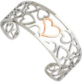 Hearts Cuff Primal Steel Stainless Rose Steel Bangle Plated IP