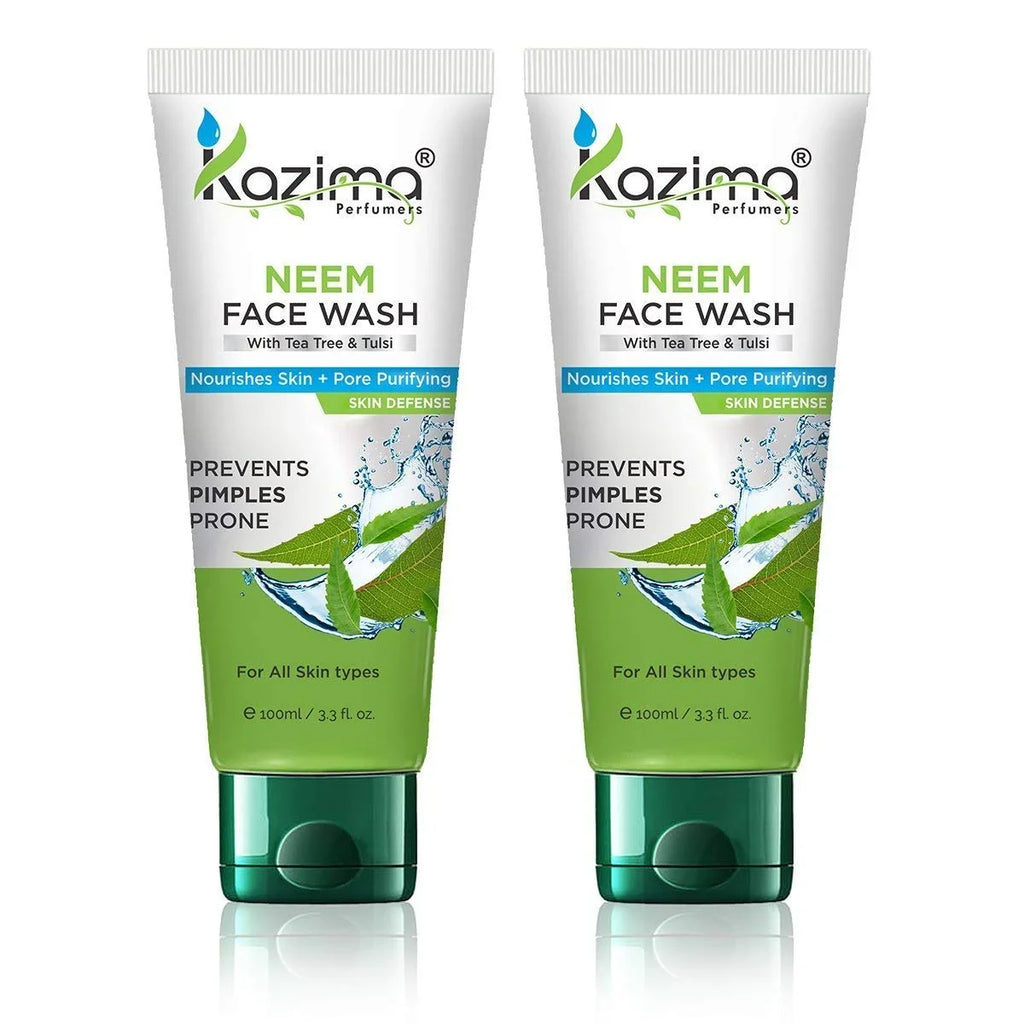 KAZIMA Scars, Anti Pore Purifying With Pollution, Tea Acne Tulsi Neem Tree Face Remove OF (Pack Skin Defense 2 Pimples + Anti Wash & Nourishes 100ml) For Each Skin