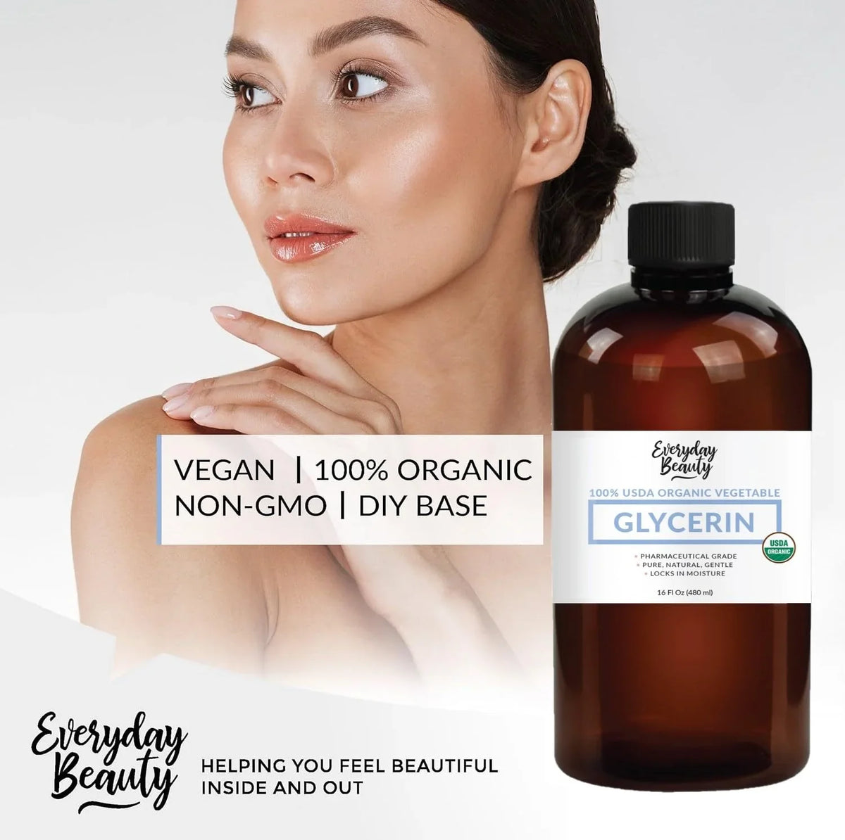 Hydration USDA – for From and Glycerin Crafts, Certified Derived - DIY – for Products, Coconut – Fl Organic Skin Moisturizer and 16 Beauty Perfect Oz – Hair Deep 100% Formulations