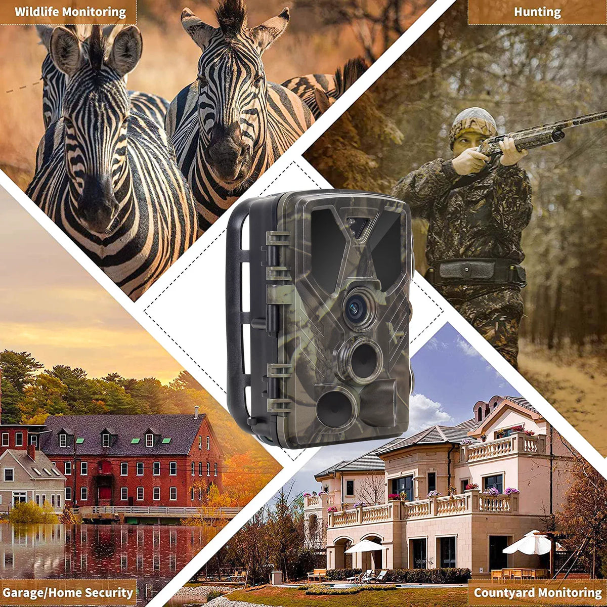 Waterproof TF 32GB Camera Monitors Trail Vision 36MP with Camera IR Trail Hunting LED Card 4K Trail Night Wildgame Wildlife SuntekCam Hunting with HC-812A Monitor