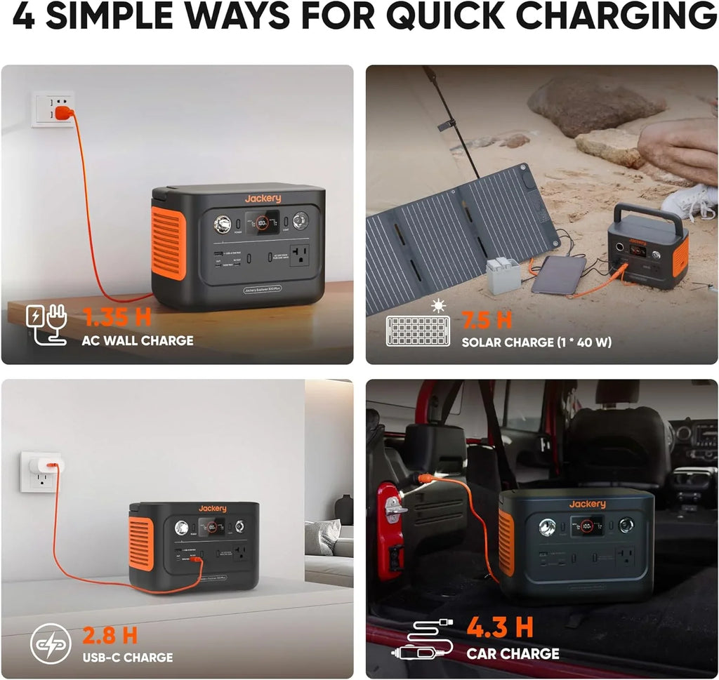 and Jackery Panel Generator Traveling, Not 288Wh Emergencies (Refurbished) Battery, for LiFePO4 Included) Explorer Outdoors, 300 Station, (Solar Plus Power Camping, RV, Solar Portable Backup Restored