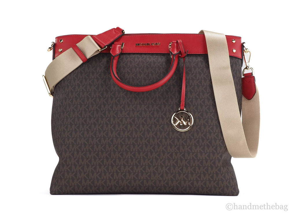Signature Pvc Travel Zip North Kors Handbag Tote Large South Flame Top Michael
