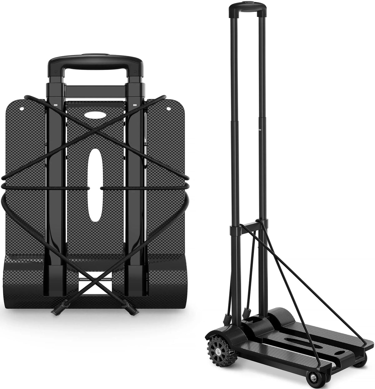 Black Big Cart siisll Travel Use. Luggage Hand Collapsible Folding Utility Moving Cart Cart Capacity for for Wheels Office with Platform Duty Heavy for and Truck Lightweight Luggage Home, Folding Cart