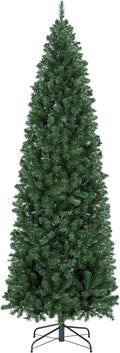 Foldable Includes Green Christmas Slim Holiday Tree Stand Fir Decoration 7.5Ft Artificial Pencil Tree, Tree Kingswood